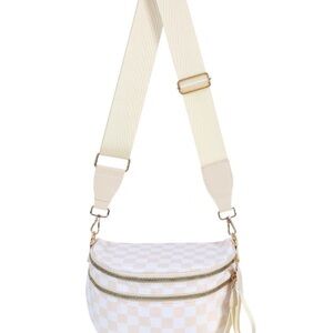 Emmafy Crossbody/ Fanny Pack Checkered Beige Bag
